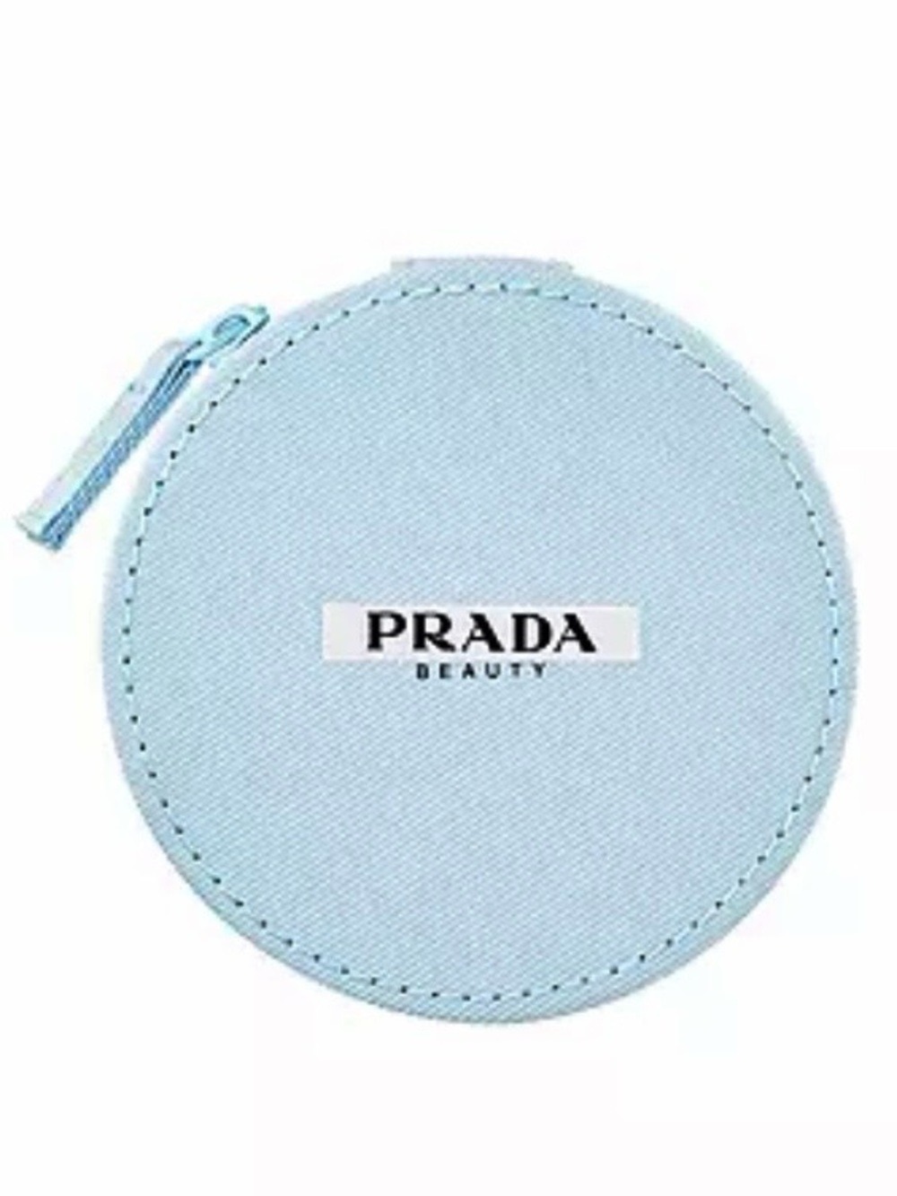 Prada Beauty Round Light Blue Mini Pouch Cosmetic Bag Authentic New